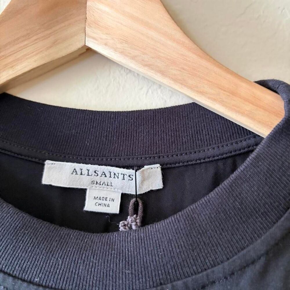 New with Tags Allsaints Women's Black Hennie Wilde Crop Top T-shirt Size S - Picture 3 of 3